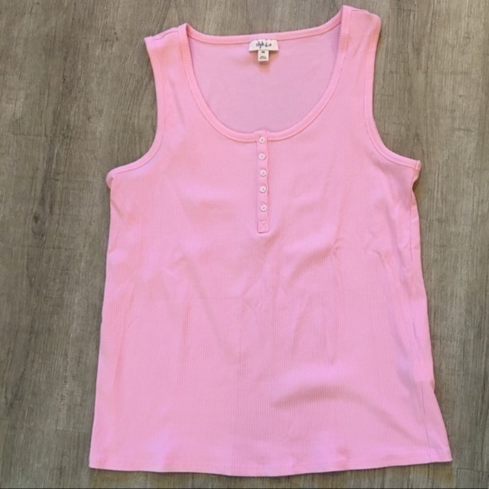 Style & Co 2X Pink Ribbed Tank NWOT